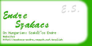 endre szakacs business card